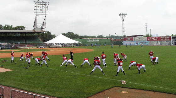 Pre Game stretching - Rickwood Field