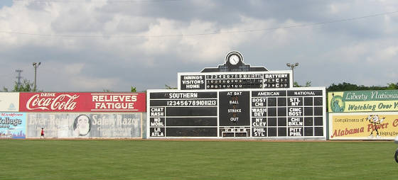 The Classic Rickwood scoreboard